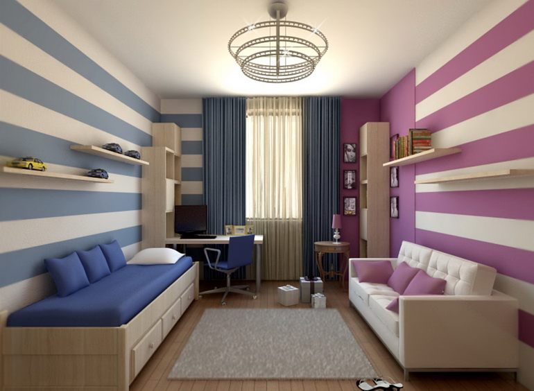 дизайн комнаты для семьи с двумя разнополыми детьми