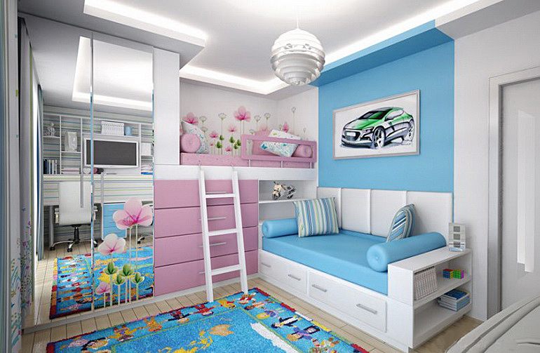 оформление детской комнаты для двоих разнополых детей