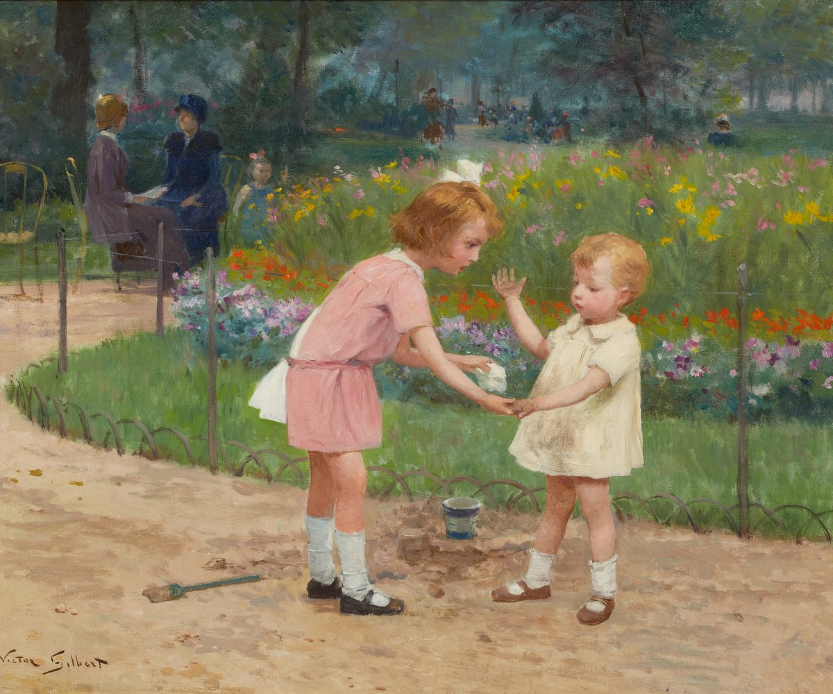 Картина в садик. Gilbert, Victor Gabriel (1847-1933)_1. Художник Victor Gabriel Gilbert.
