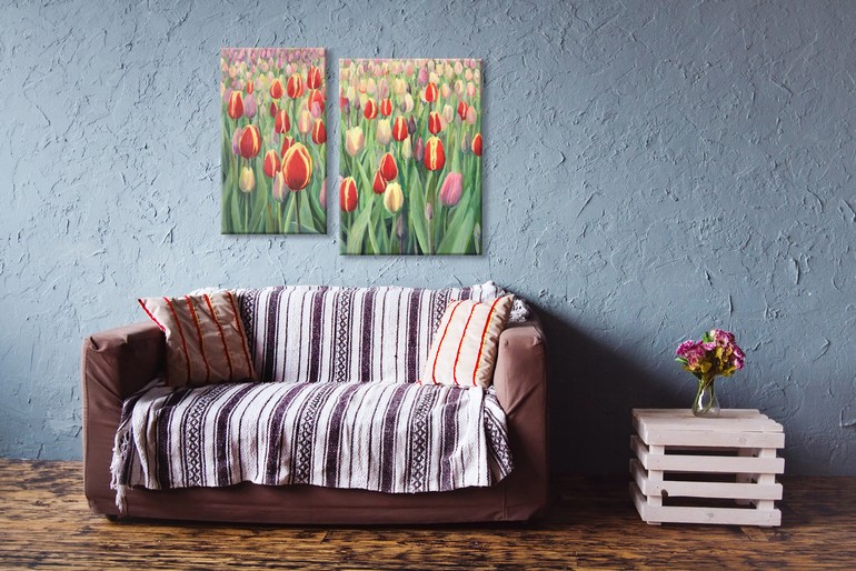 модульная картина с тюльпанами