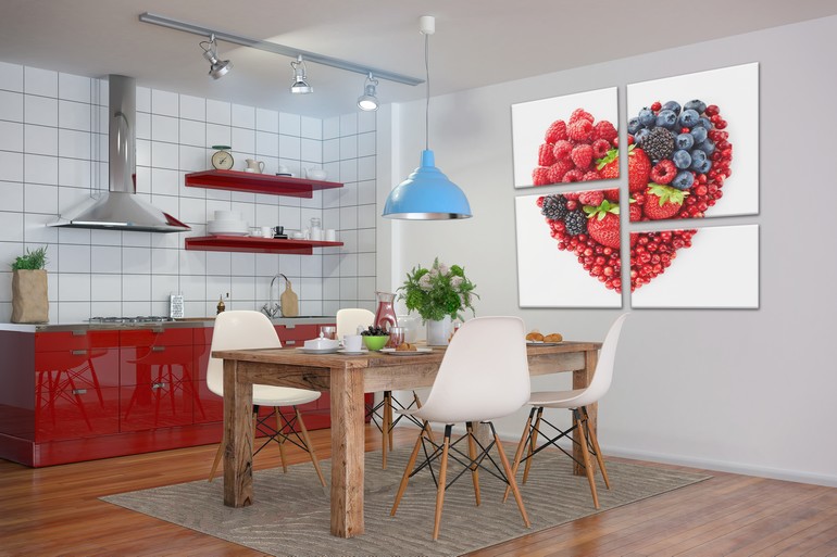 модульная картина с фруктами на кухне