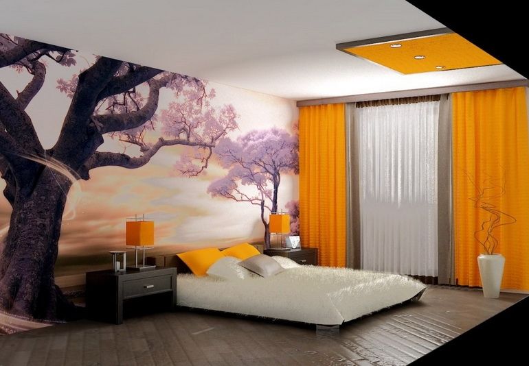 пример оформления спальни в стиле современности
