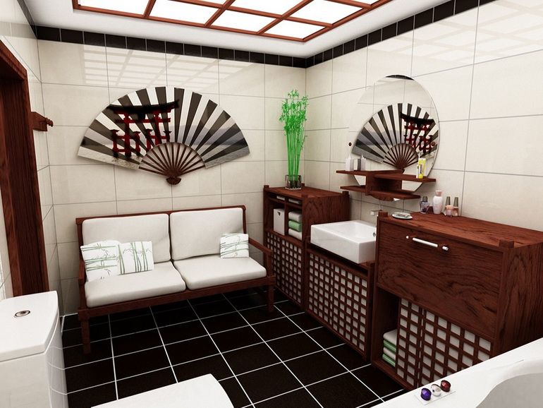 декор ванной в японском стиле