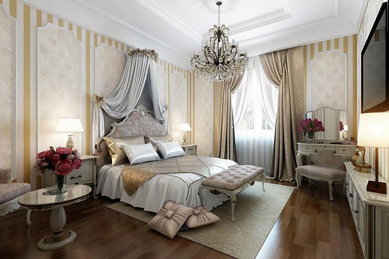 спальня с итальянскими шторами