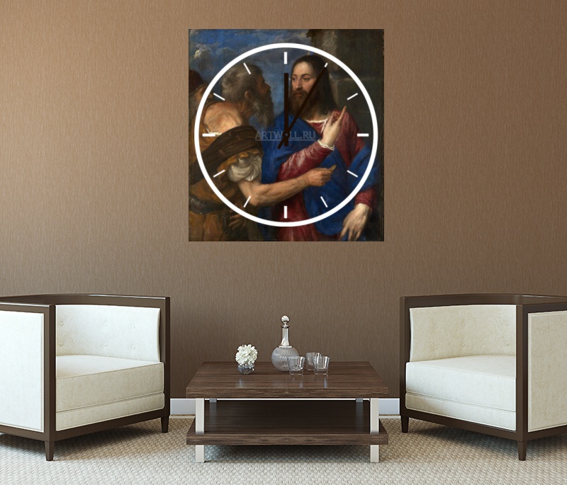Картина часы Динарий кесаря на холсте любого размера, артикул poster_31284