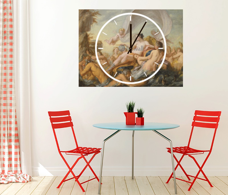 Картина часы Триумф Венеры, последователь Буше на холсте любого размера,  артикул poster_63559