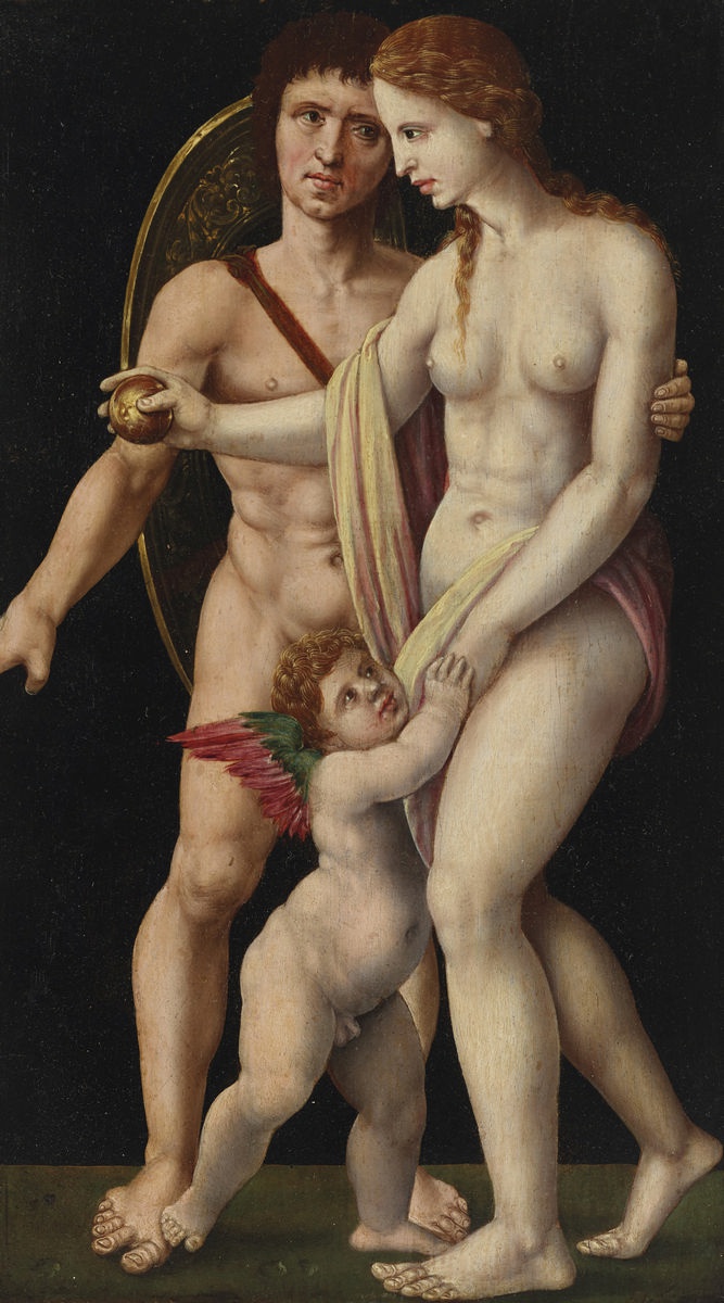 Картина Мастерская Маартена ван Хемскерка «Марс, Венера и Амур», артикул  poster_99863